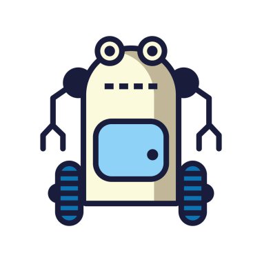 Tekerlekli robot cyborg izole simgesi