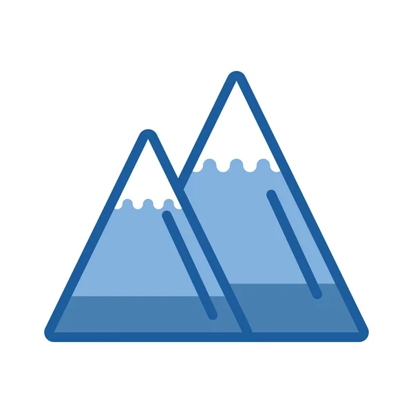 Mountains peaks big isolated icon — Stock Vector