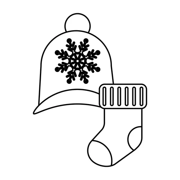 God jul strumpa dekorativ ikon — Stock vektor