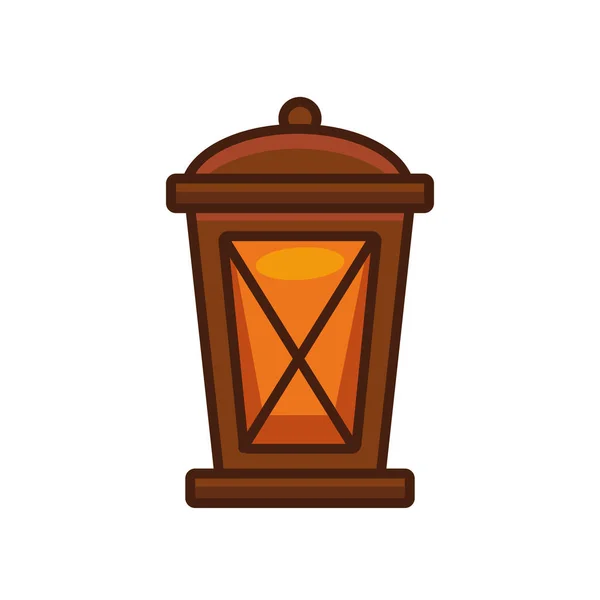 Querosene lanterna ícone isolado antigo —  Vetores de Stock