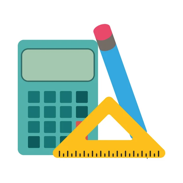 Calculadora e régua de esquadrão — Vetor de Stock