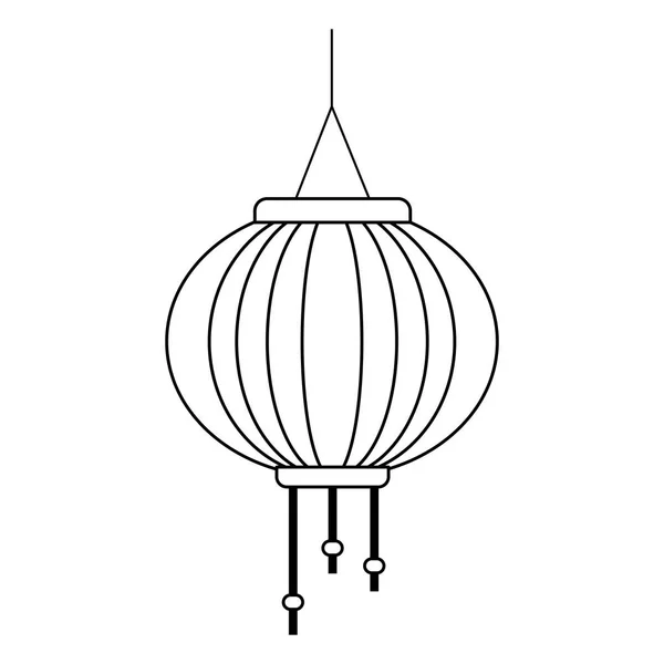 Oriental lantern icon, flat design — Stock Vector