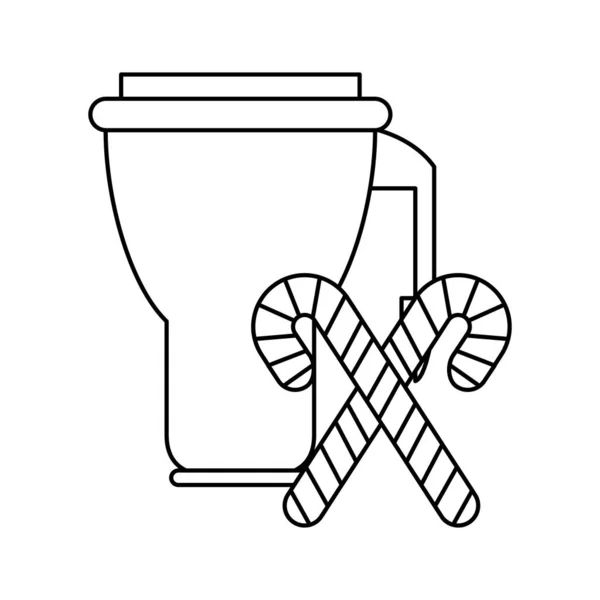 Frohe Weihnachten Schokoladentasse Symbol — Stockvektor