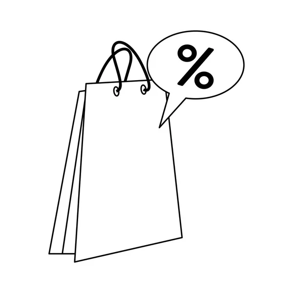 흑백 쇼핑 소매 판매 상점 만화 — 스톡 벡터