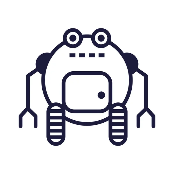 Ρομπότ με τροχούς cyborg απομονωμένο εικονίδιο — Διανυσματικό Αρχείο