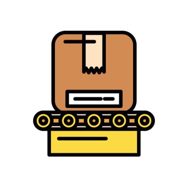 posta servisini paketleyen kutulu taşıma bandı