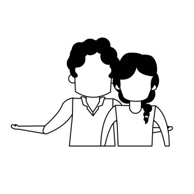 siyah ve beyaz dedesi üst düzey yaşlılar karikatür yüzsüz