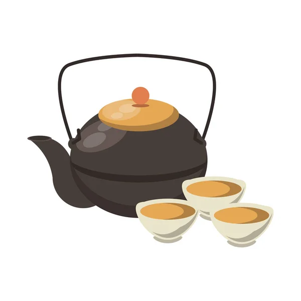 Japanische gusseiserne Teekanne — Stockvektor