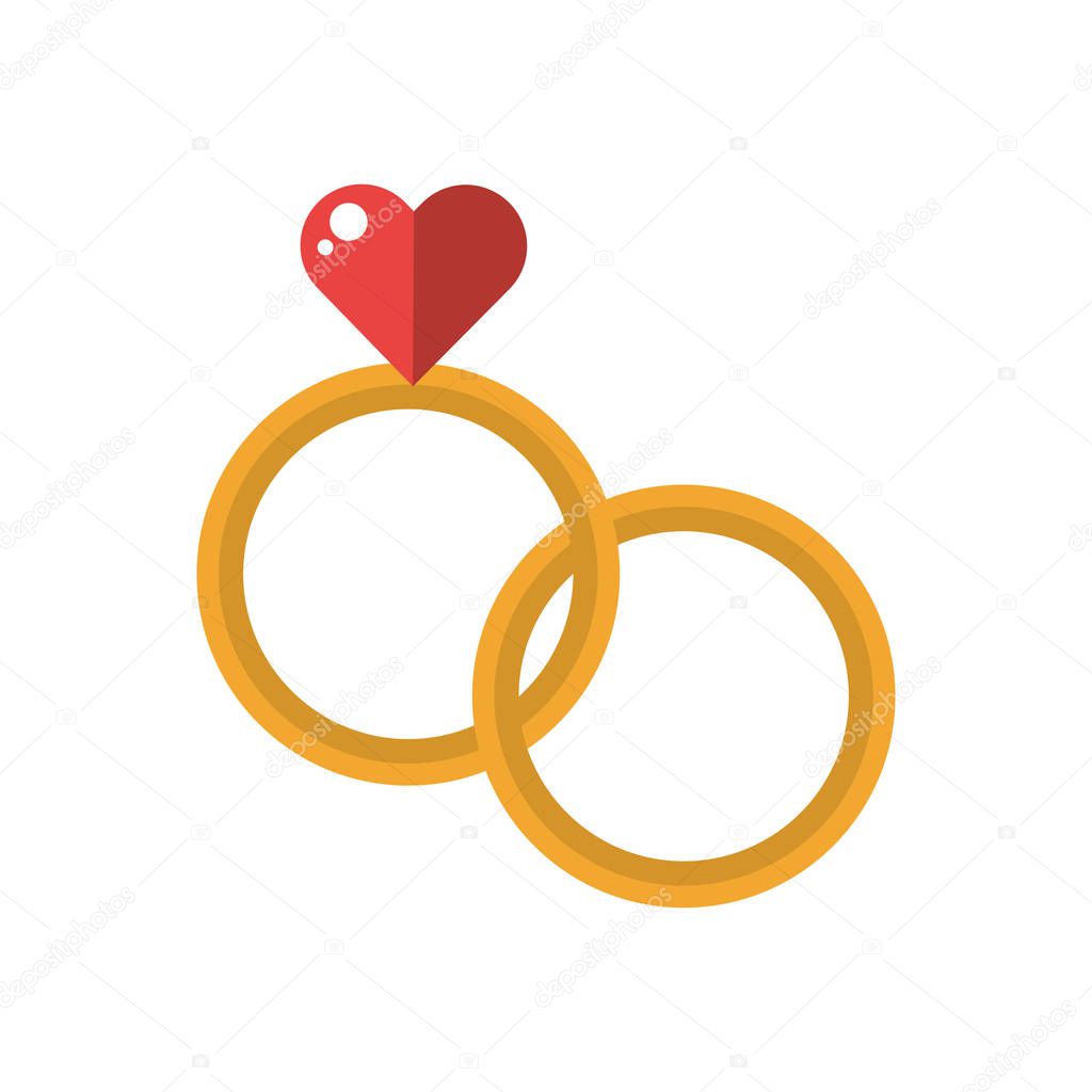 happy valentines day rings with heart icon