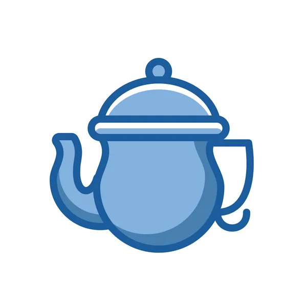 Kitchen teapot ceramic utensil icon — Stock Vector