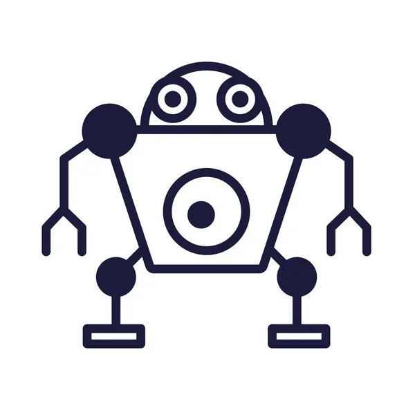 Humanoid robot cyborg isolated icon — Stock Vector