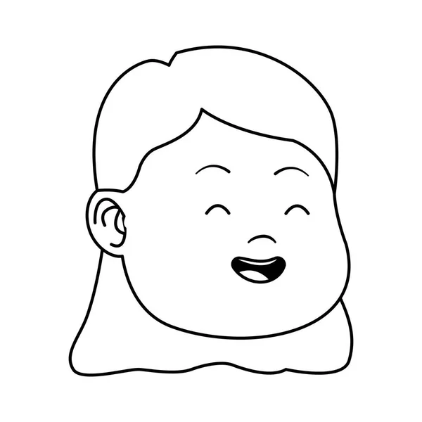 Dessin animé fille visage icône souriante — Image vectorielle