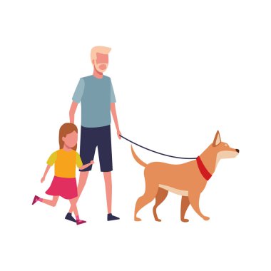 Avatar yaşlı adam ve küçük kız ve köpek