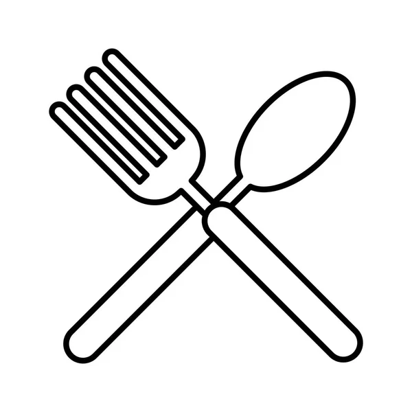 Icône de couverts fourchette et cuillère — Image vectorielle
