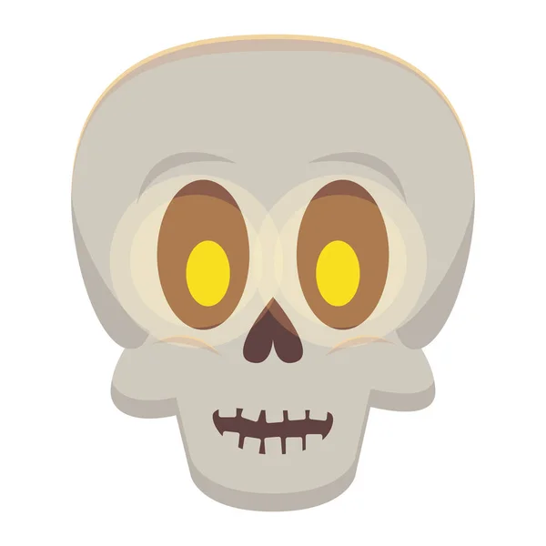 Halloween czaszka głowa izolowane ikona — Wektor stockowy