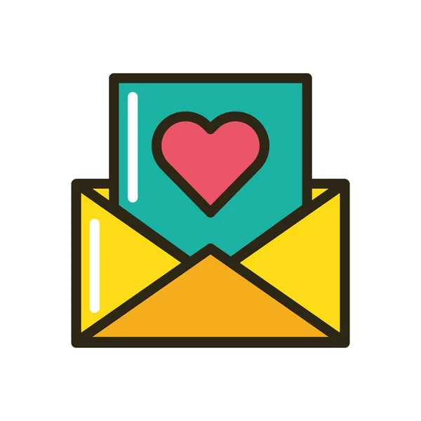 Heureuse enveloppe de Saint Valentin avec coeur — Image vectorielle