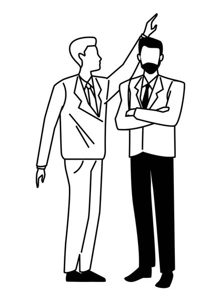 Couple entrepreneur d'affaires exécutif en noir et blanc — Image vectorielle