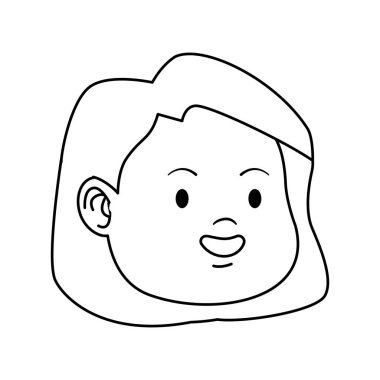 kız gülen ikon, düz tasarım