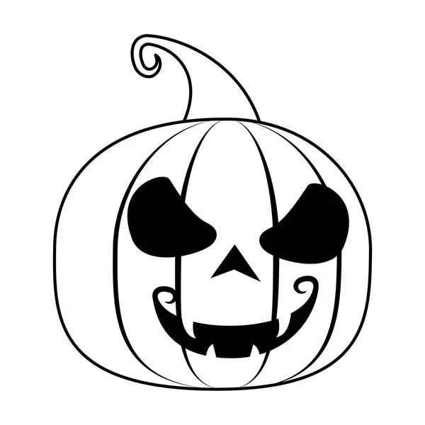 Abóbora halloween com ícone de rosto —  Vetores de Stock