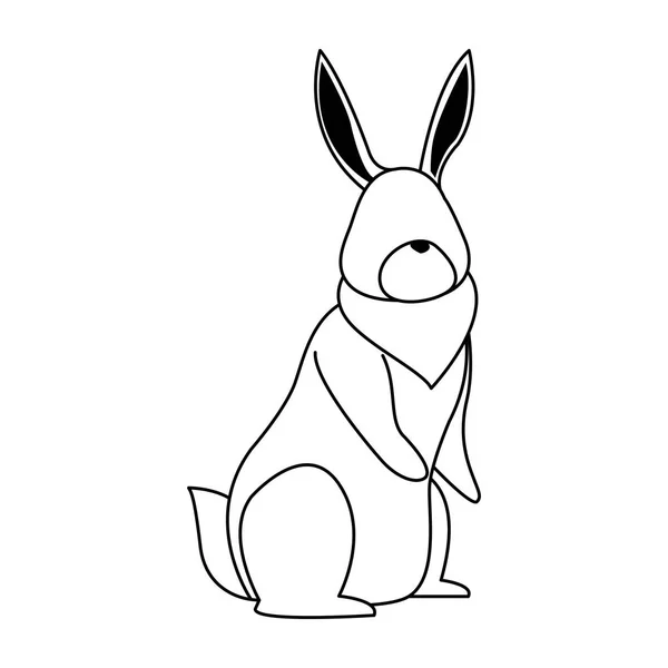 Icône de lapin mignon, design plat — Image vectorielle