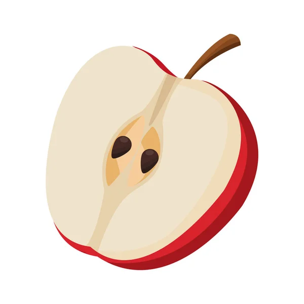 Bildgestaltung mit einem halben Apfel — Stockvektor