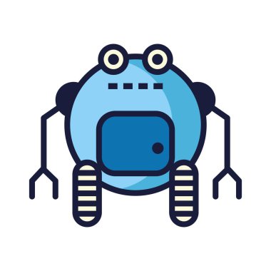 Tekerlekli robot cyborg izole simgesi