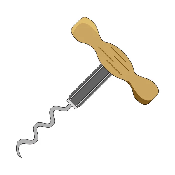 Corkscrew utensil icon design — Stock Vector