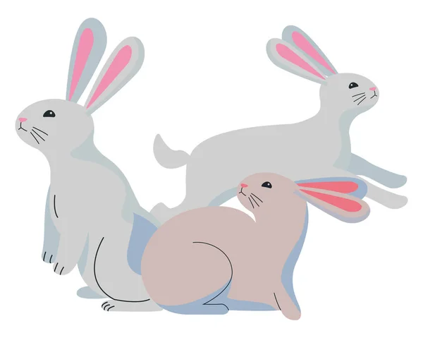 Three bunny rabbits Vector Art Stock Images | Depositphotos
