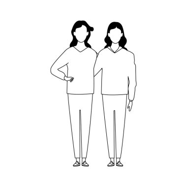 Avatar kadın arkadaş simgesi, düz tasarım