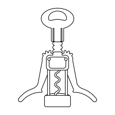 modern tirbuşon çatal simgesi tasarımı