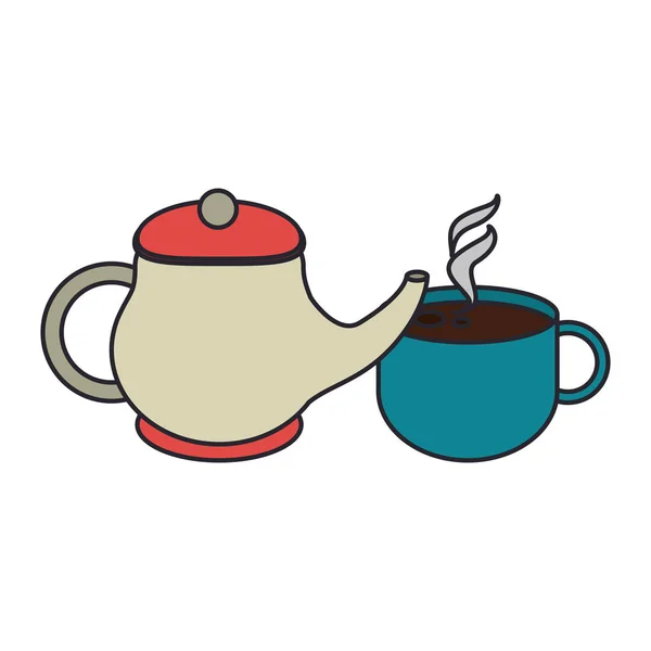 Tea pot and mug design — 스톡 벡터