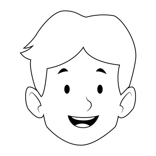 Dibujos animados hombre feliz icono, diseño plano — Vector de stock