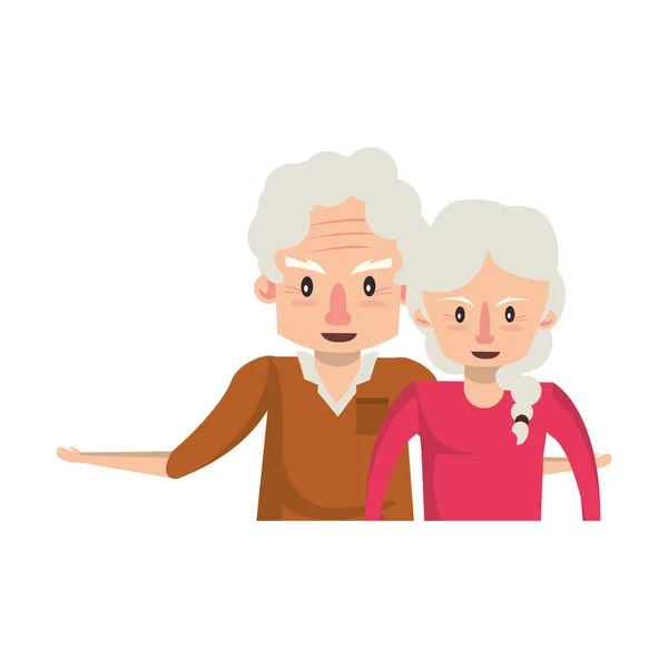 Dedesi yaşlı insanlar karikatür — Stok Vektör