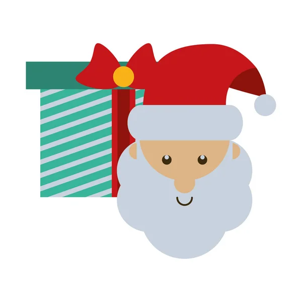 Joyeux cadeau de Noël avec Père Noël claus — Image vectorielle