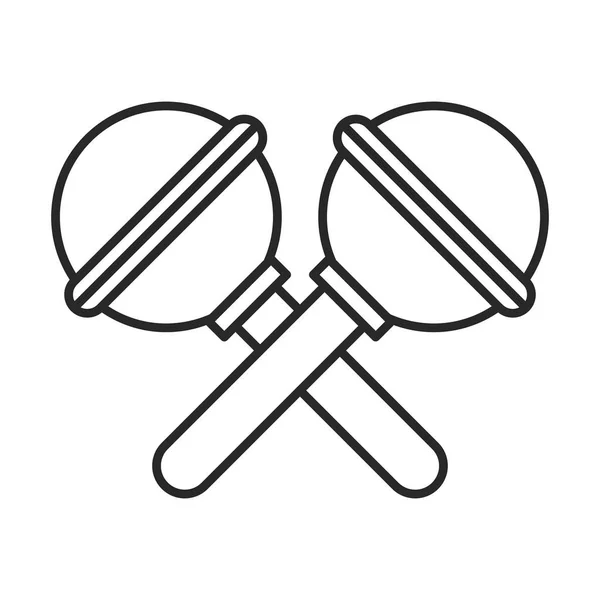 Lindo icono de instrumento musical maracas — Vector de stock