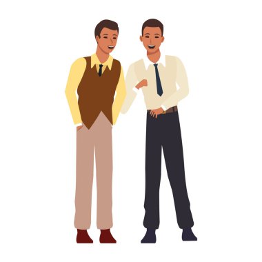 Karton adamlar ayakta, düz tasarım.