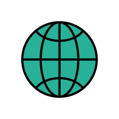 küre gezegen tarayıcı izole simgesi