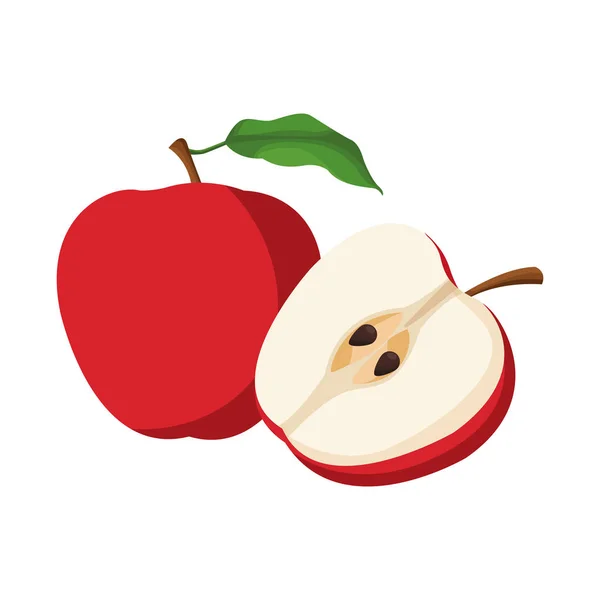 Apfelfrucht-Ikone, flaches Design — Stockvektor