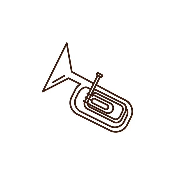 Oktoberfest trâmbiță instrument celebrarea icon izolat — Vector de stoc