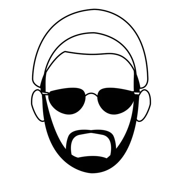Καρτούν hipster άνθρωπος με γυαλιά ηλίου — Διανυσματικό Αρχείο
