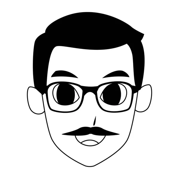 Alter Mann mit Brille, flaches Design — Stockvektor