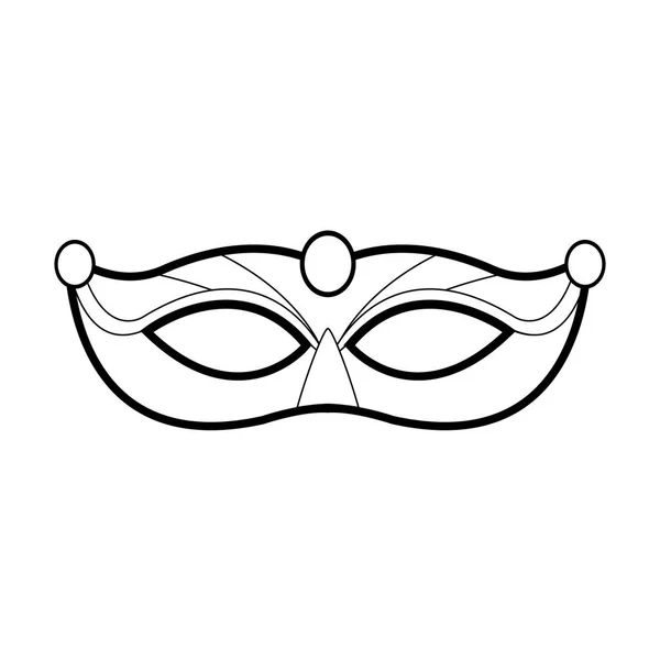 Masken-Ikone von Mardi Gras, flaches Design — Stockvektor
