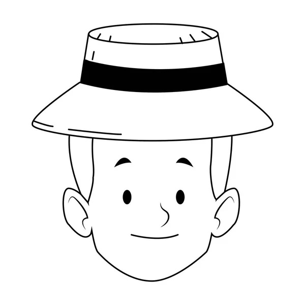 Desenho animado ícone homem feliz, design plano —  Vetores de Stock