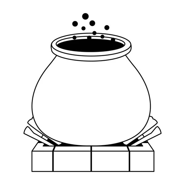 할로윈 마녀 가마솥의 아이콘 — 스톡 벡터