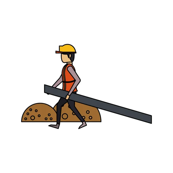 Construction architectural engineering work cartoon — Stock Vector