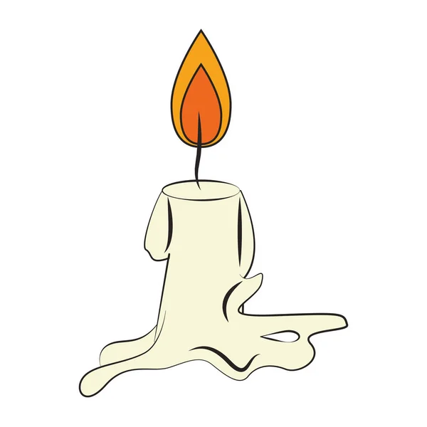 Bougie lumière feu flamme dessin animé — Image vectorielle