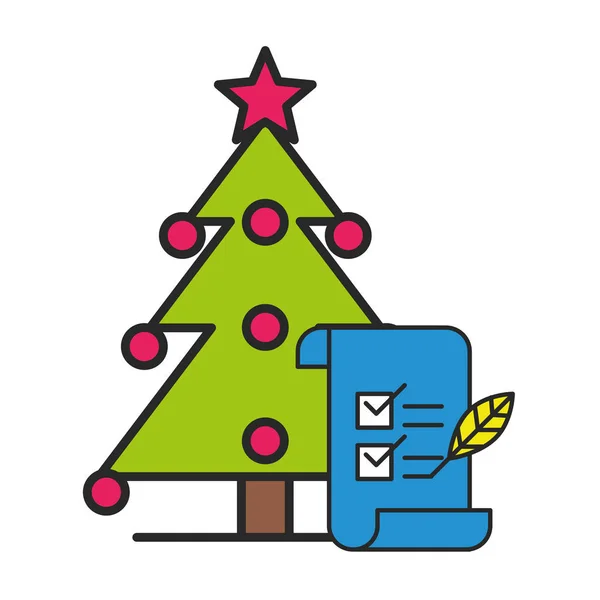 Boldog karácsonyfát fenyő ikon — Stock Vector