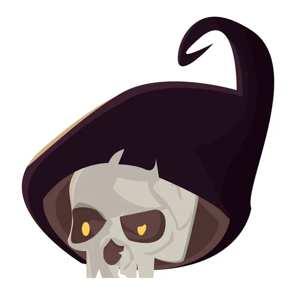 Halloween cabeza del cráneo icono aislado — Vector de stock