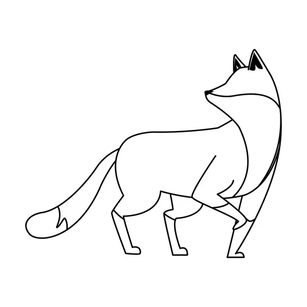 Icona della volpe dei cartoni animati, design piatto — Vettoriale Stock