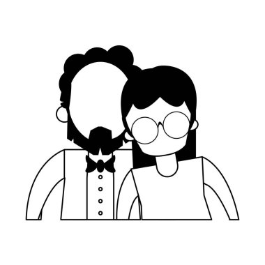 siyah ve beyaz dedesi üst düzey yaşlılar karikatür yüzsüz